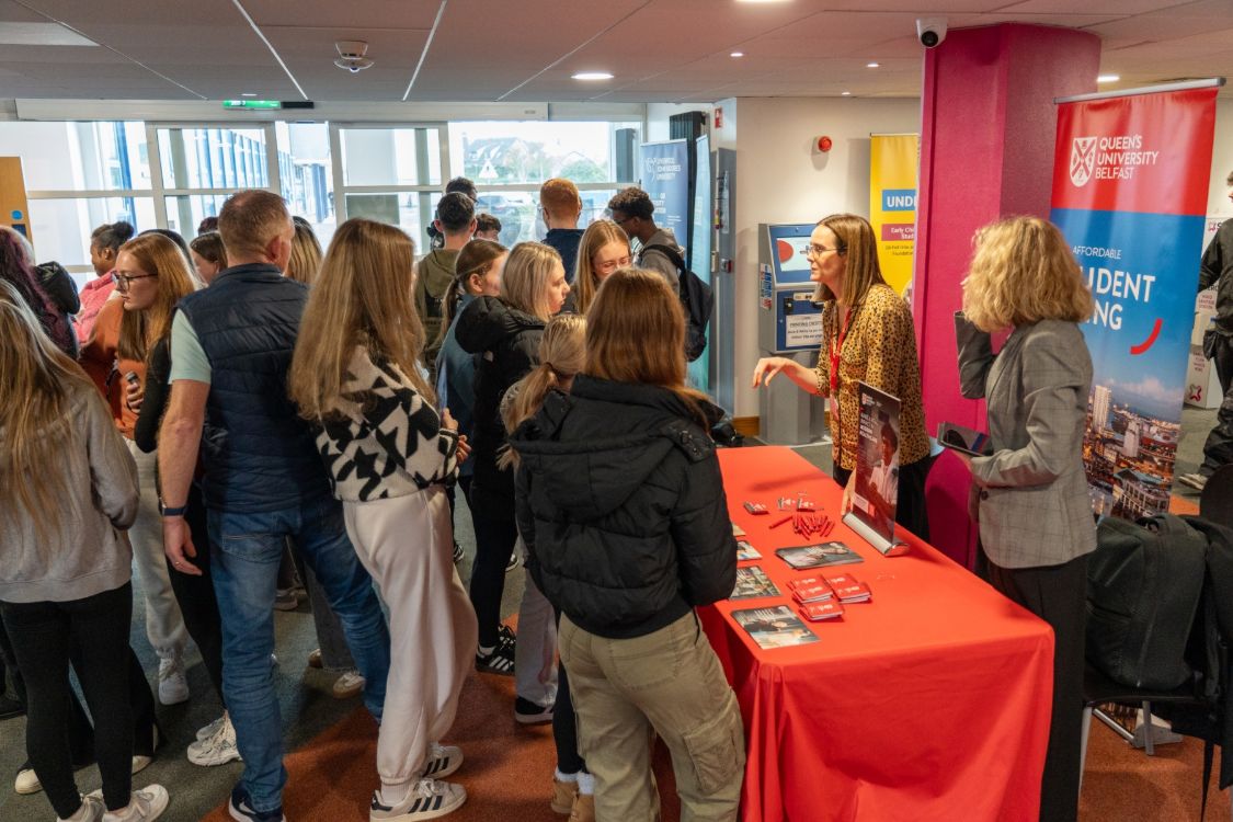 Image showing students at the Higher Education Fair in Newtownards in 2025. 